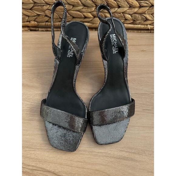 NIB! Michael Michael Kors Mila Metallic Foil Suede Sandal - Picture 5 of 9